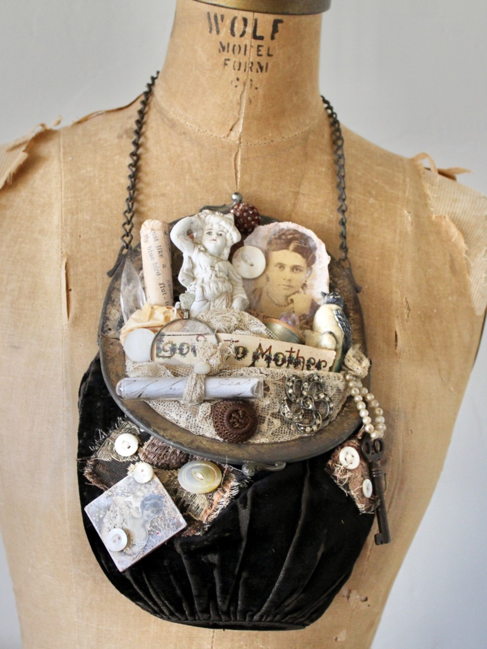 Wall Hanging Created from a Vintage Handbag